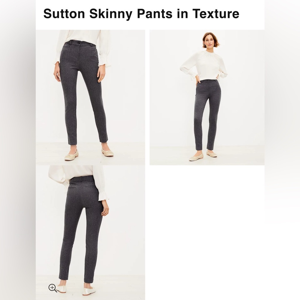 NWT Ann Taylor LOFT Sutton Skinny Pants in Grey Texture Size 6